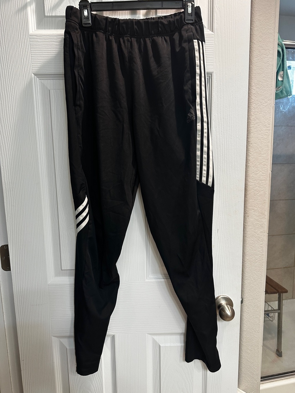 adidas Black Joggers with White Three-Stripe Detail